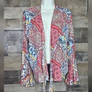 Jessica Simpson Nursing Boho Tie Front Top | L